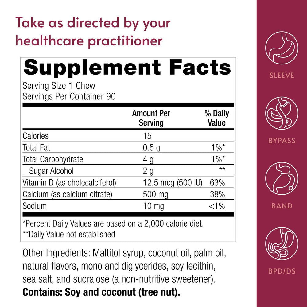 Bariatric Advantage Calcium Citrate Chewy Bites coconut flavor aroma, daily snack