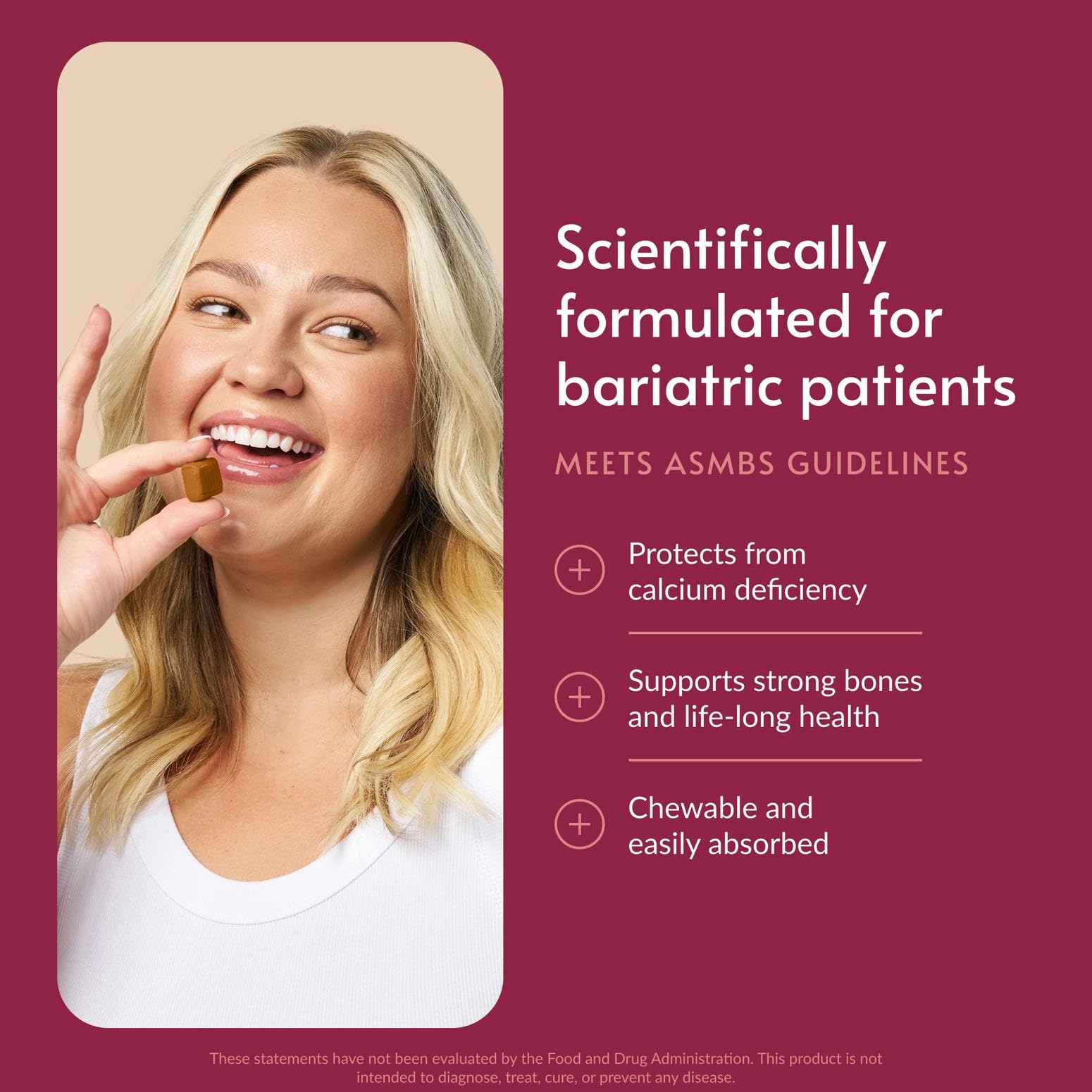 Close-up of soft caramel-flavored bites ideal for easy daily supplementation.