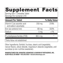 Bariatric Advantage carbonyl iron chewable packaging for easy dosing