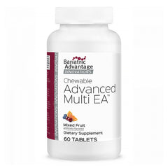 Bariatric Advantage mixed-fruit bottle with chewable multivitamins for daily nutrients.