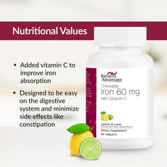Bariatric Advantage lemon-lime chewables emphasize prebiotic FOS content.