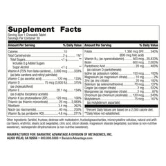 Bariatric Advantage Ultra Solo bottle-back-label shows iron-free formulation.