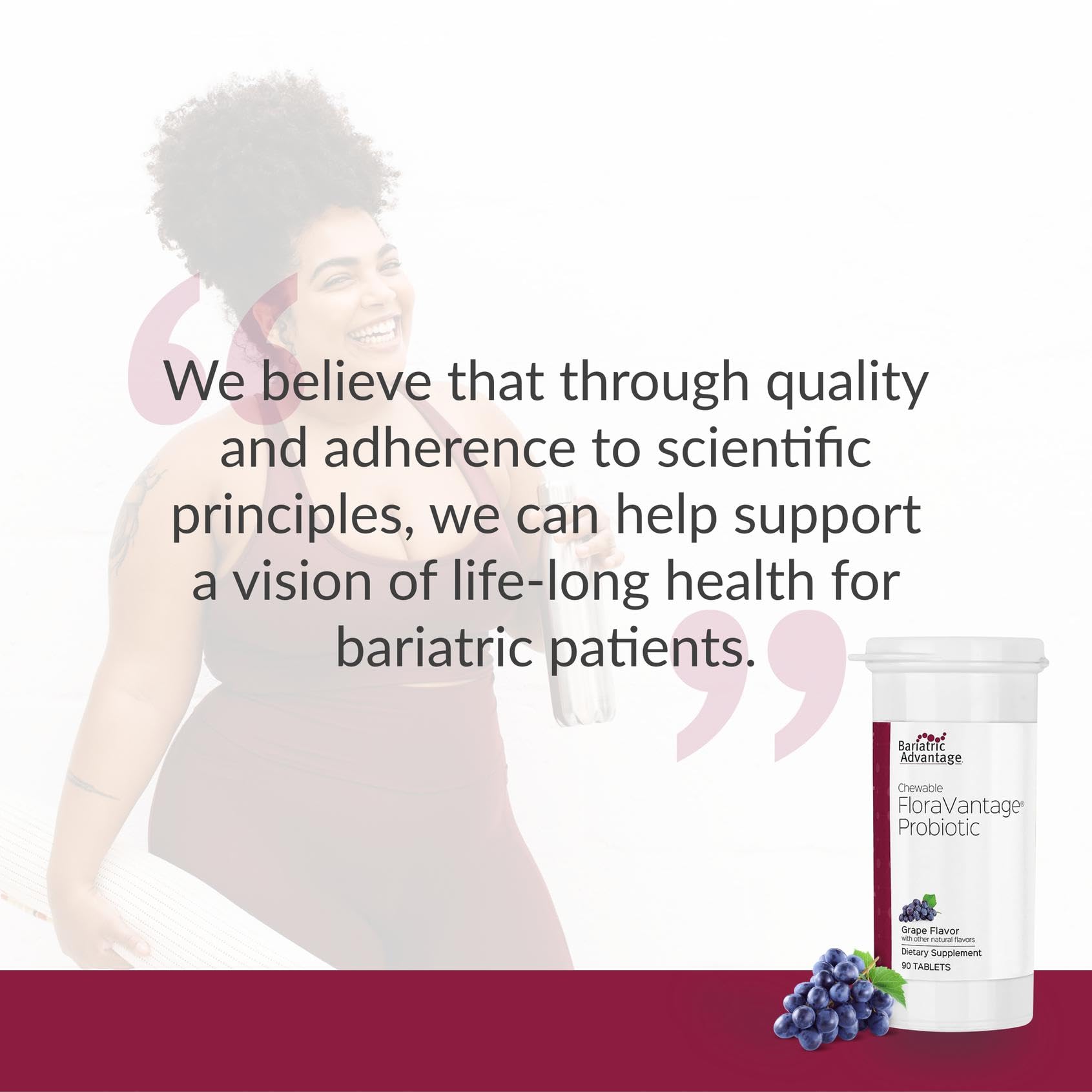 90-count bottle provides convenient supply for ongoing probiotics.