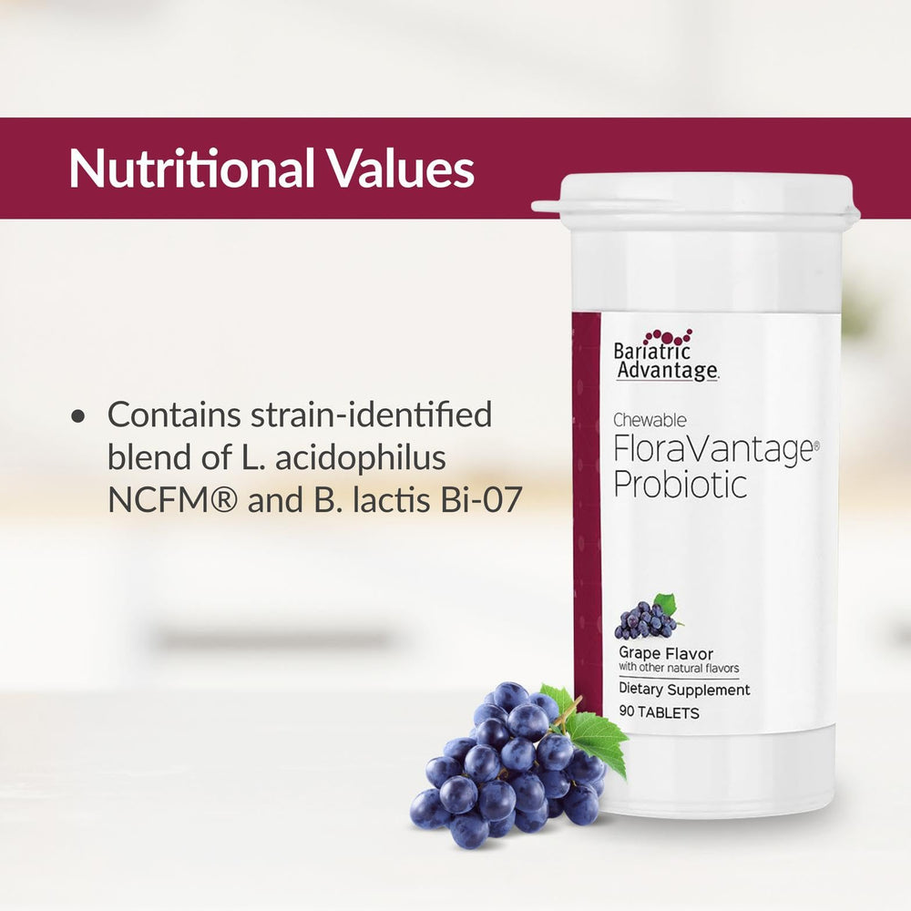 Chewable grape flavor makes daily intake easy and pleasant.