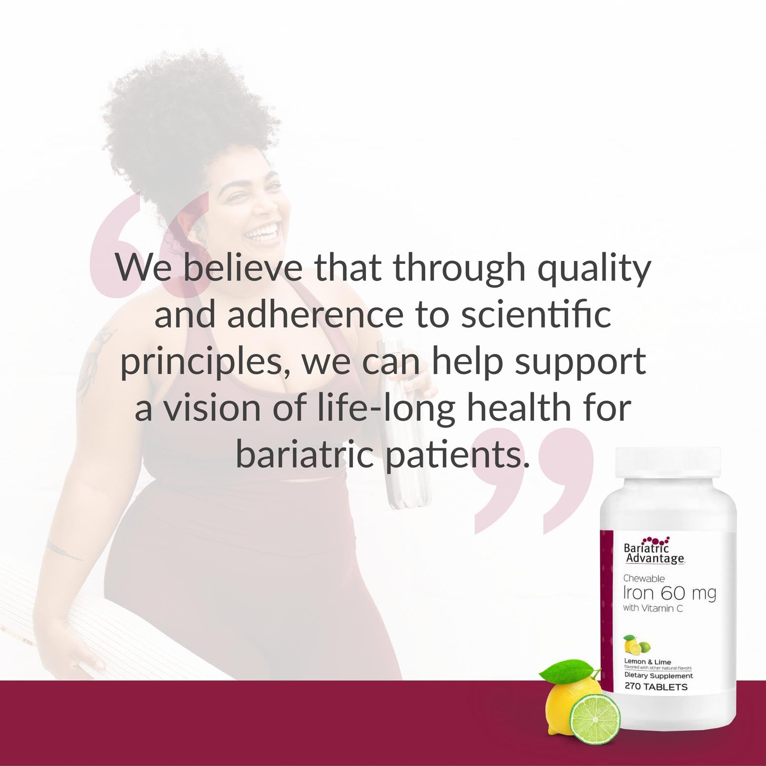 Bariatric Advantage gastric bypass friendly design shown on information card