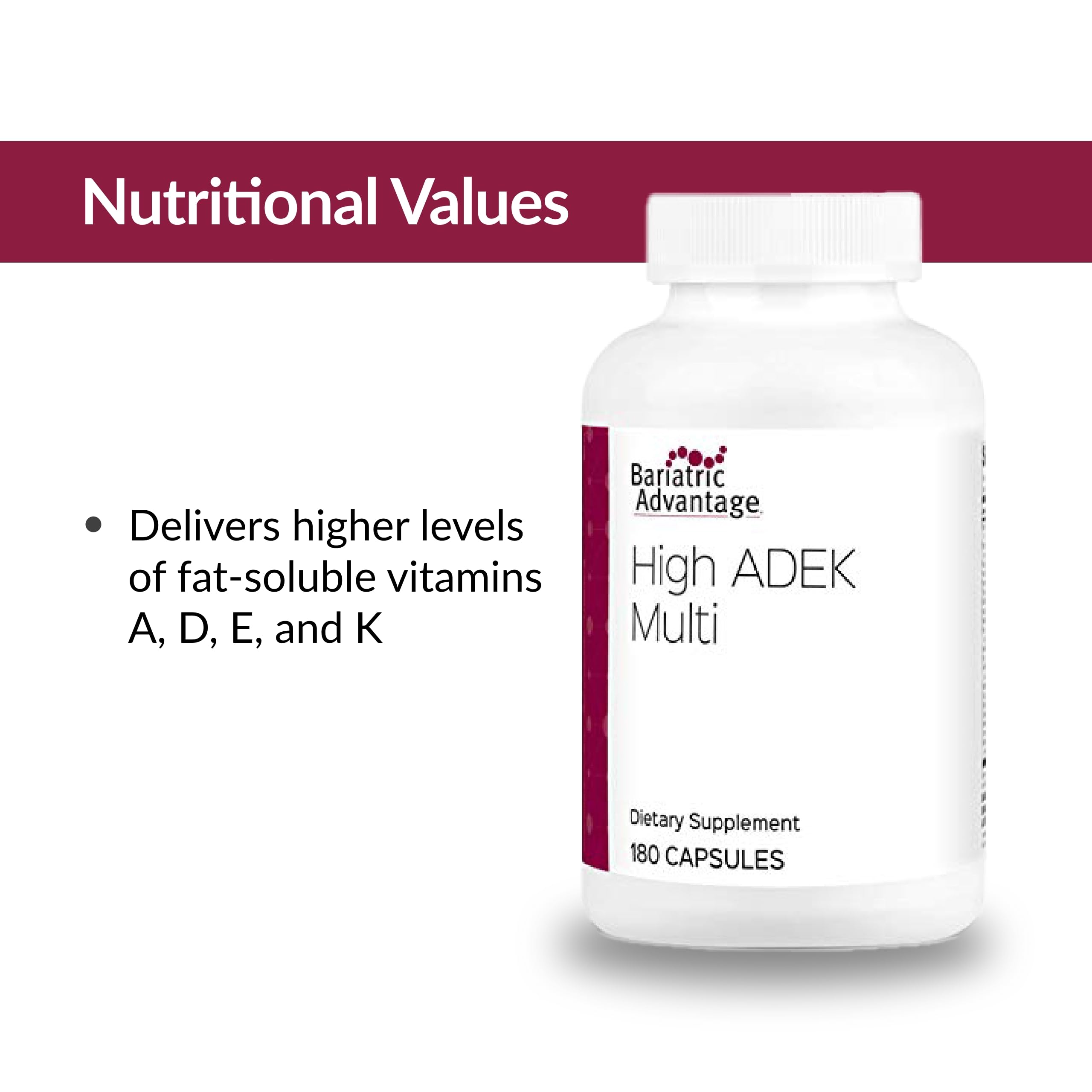 Bariatric Advantage High ADEK Multi vitamin tablet closeup.