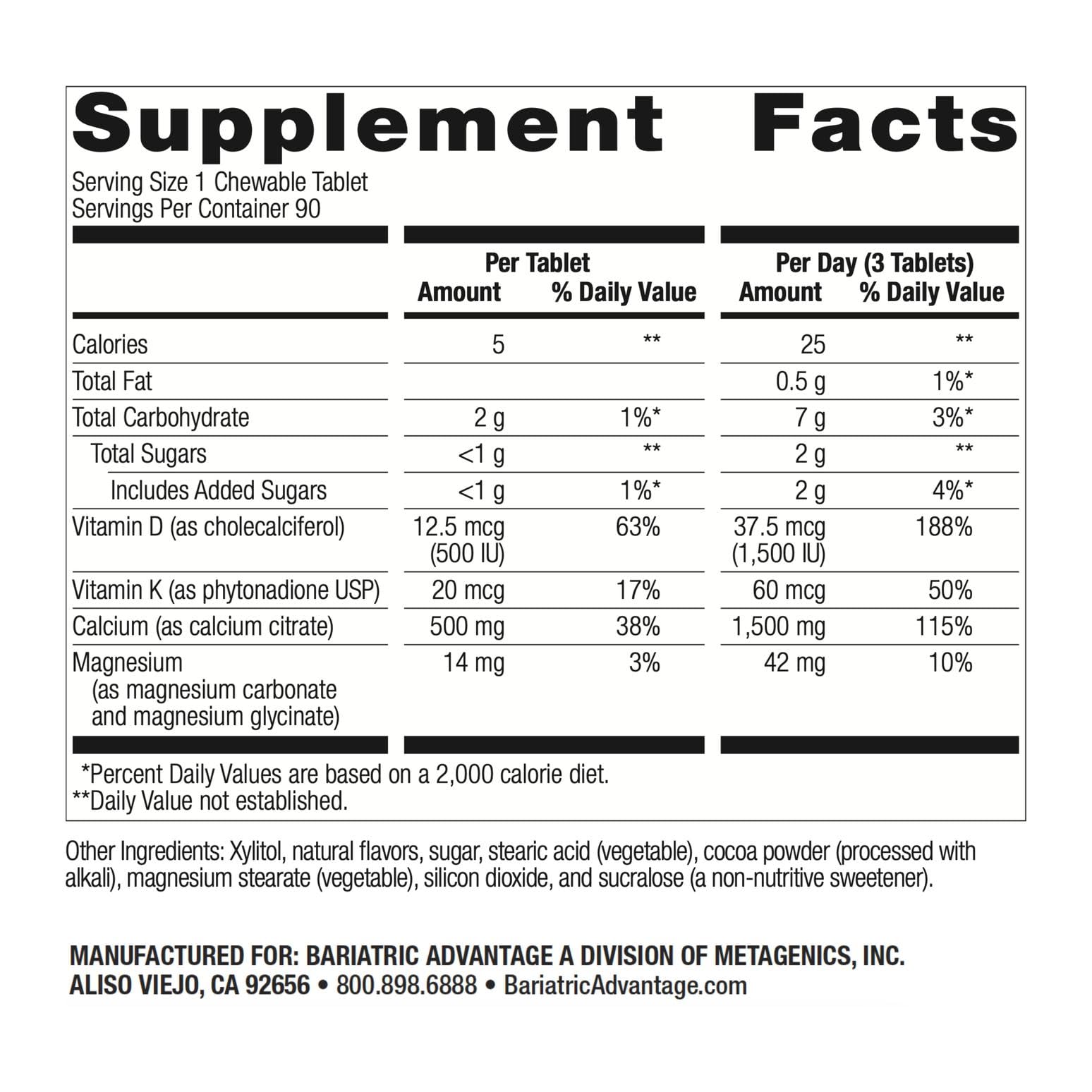 Bariatric Advantage magnesium glycinate image emphasizes nervous system wellness support.