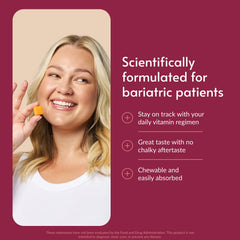 Closeup of Bariatric Advantage chews showing soft texture for daily intake.