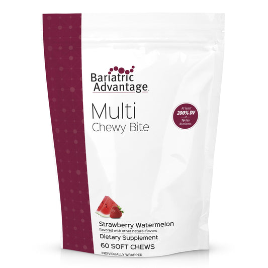 Bariatric Advantage Multi Chewy Bite jar front view for easy daily use
