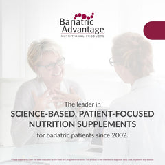 Bariatric Advantage Omega-3 300 label detail showing purity and sustainability.