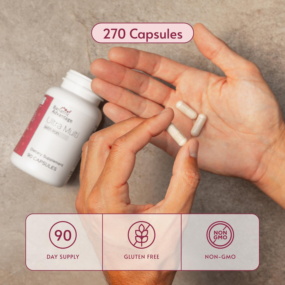 Capsules being poured to illustrate easy-to-swallow capsule format.