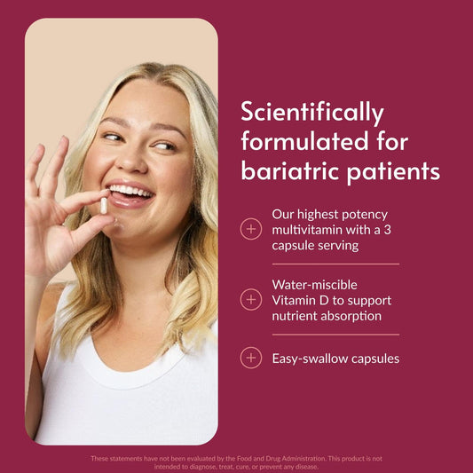 Bariatric Advantage Ultra Multi with Iron bottle and label for clear dosage guidance