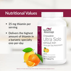 Tablets arranged for easy dispensing underscores simple daily routine with Bariatric Advantage Ultra Solo