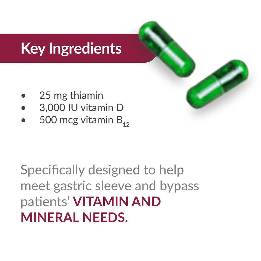 Bariatric Advantage Ultra Solo Without Iron capsule swirl shows vitamin blend