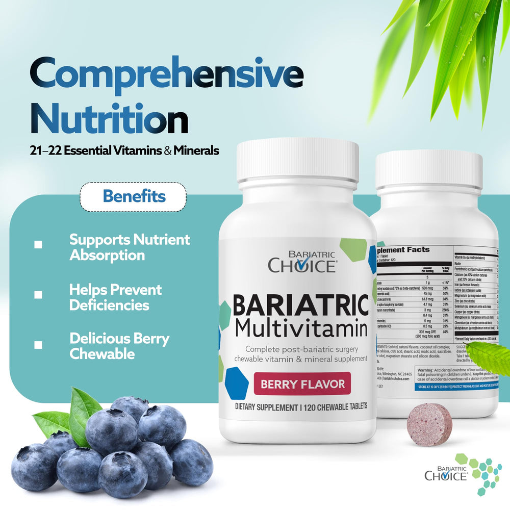 Bariatric Choice chewable tablet, small and easy to swallow after bariatric surgery