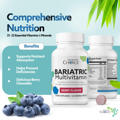 Bariatric Choice chewable tablet, small and easy to swallow after bariatric surgery