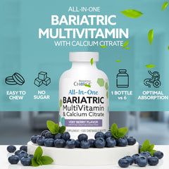 Very Berry flavored Bariatric Choice chews support convenient post-surgery routines.