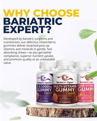 Packaging and ingredients from Bariatric Food Expert highlighting the vitamin blend.