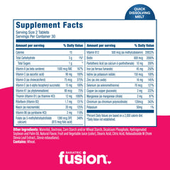 60 fast-dissolving tablets from Bariatric Fusion for simple twice-daily routine.