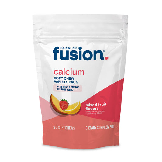 Bariatric Fusion calcium chews bottle front, sugar-free daily support