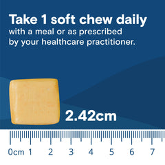 Nutrition facts label visible on Bariatric Fusion packaging for calcium chews.