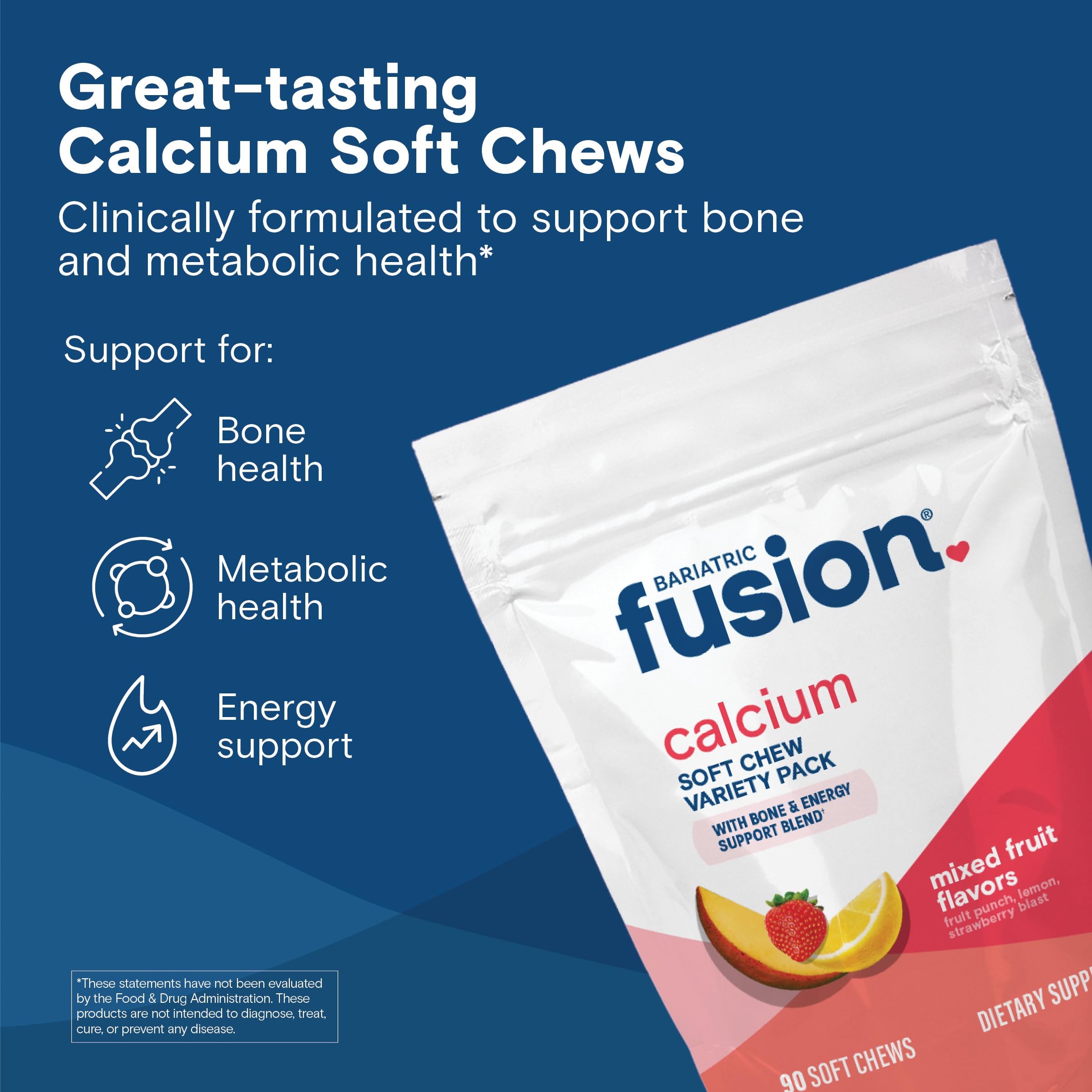 Close-up of Bariatric Fusion calcium chews soft texture