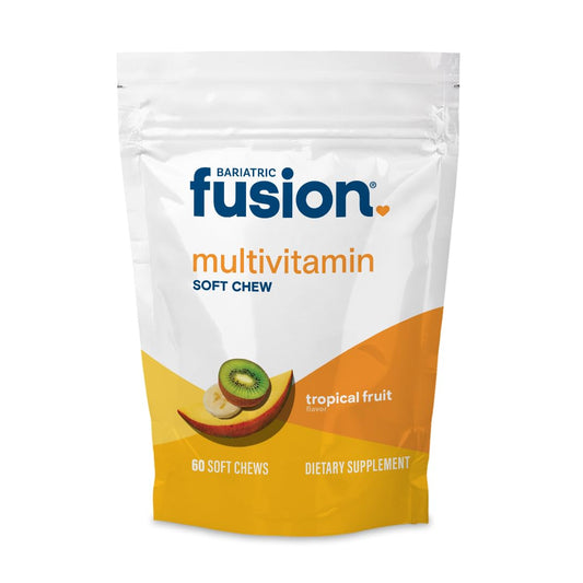 Bariatric Fusion tropical fruit soft chews bottle, convenient daily vitamins