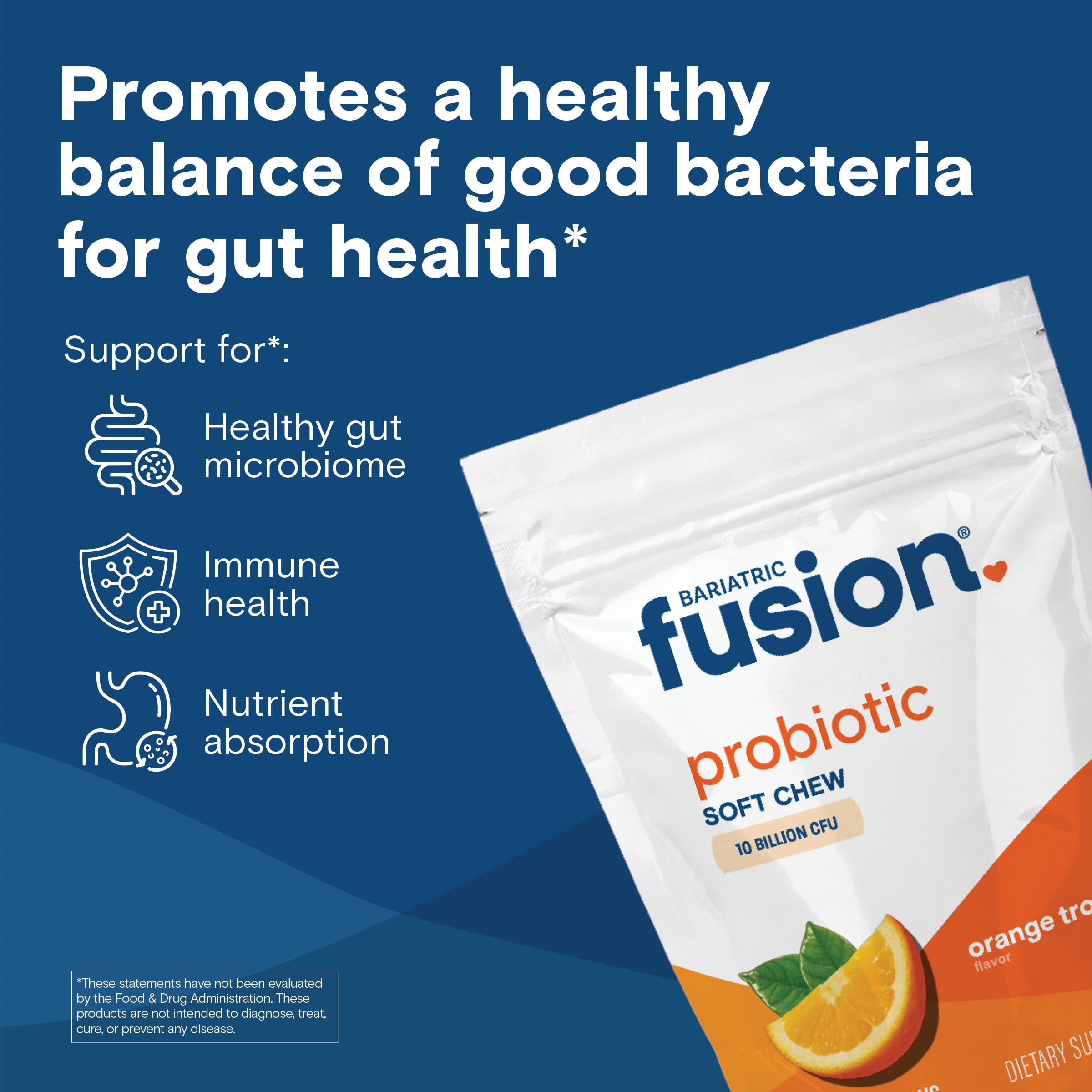 Close-up texture of Bariatric Fusion probiotic soft chew for easy chewing