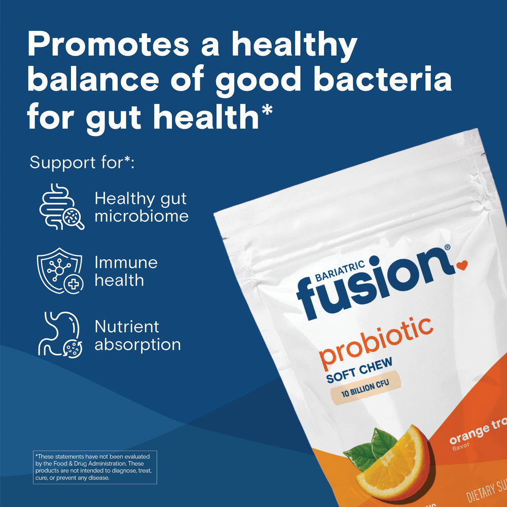 Close-up texture of Bariatric Fusion probiotic soft chew for easy chewing