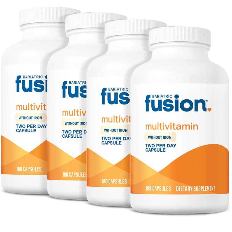 Bariatric Fusion bottle front shows an easy post-surgery multivitamin.