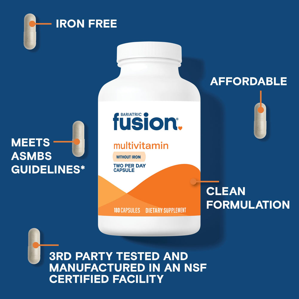 Bottle label illustrates ASMBS guidelines for post-bariatric care