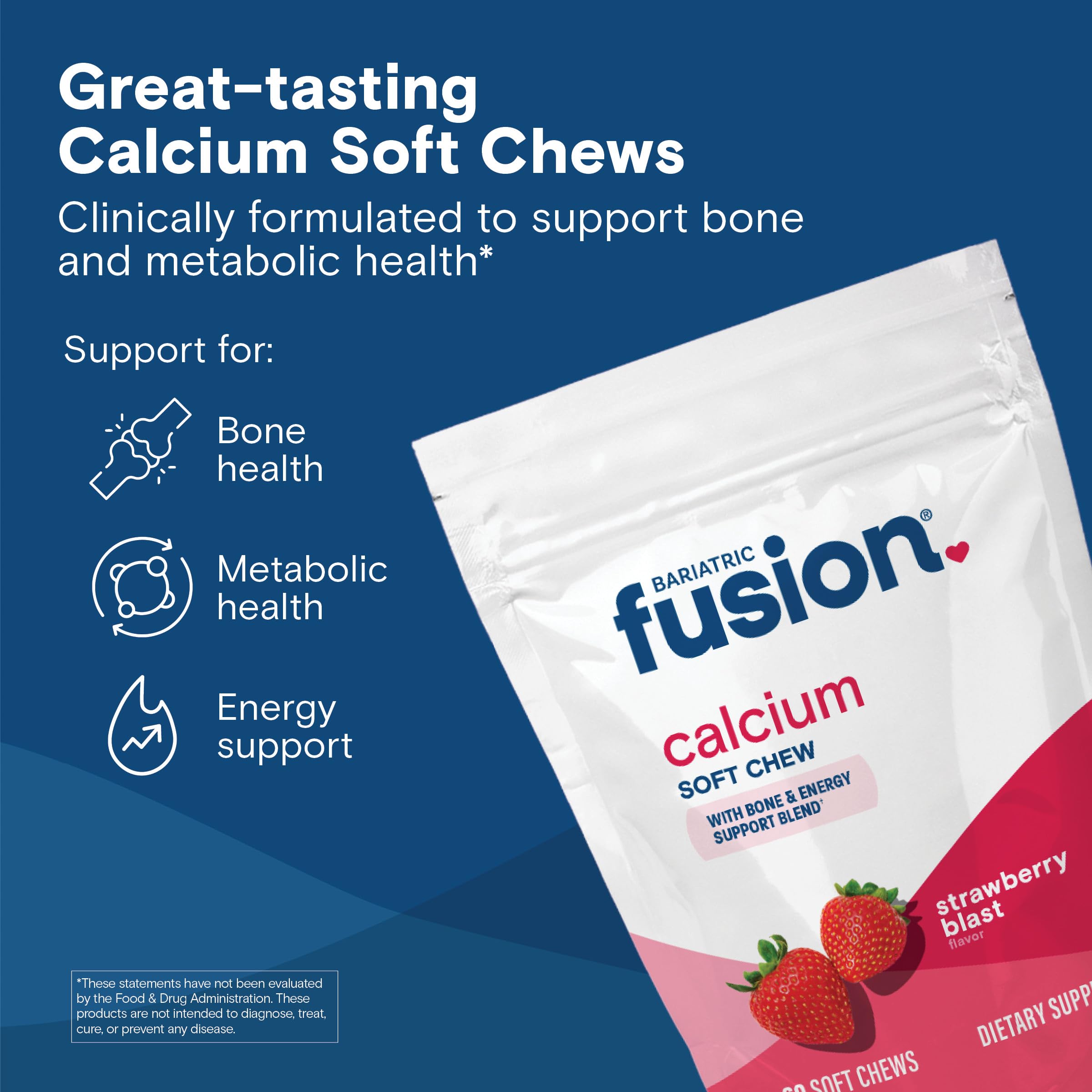 Bariatric Fusion Calcium Chews close-up texture showing a soft bite