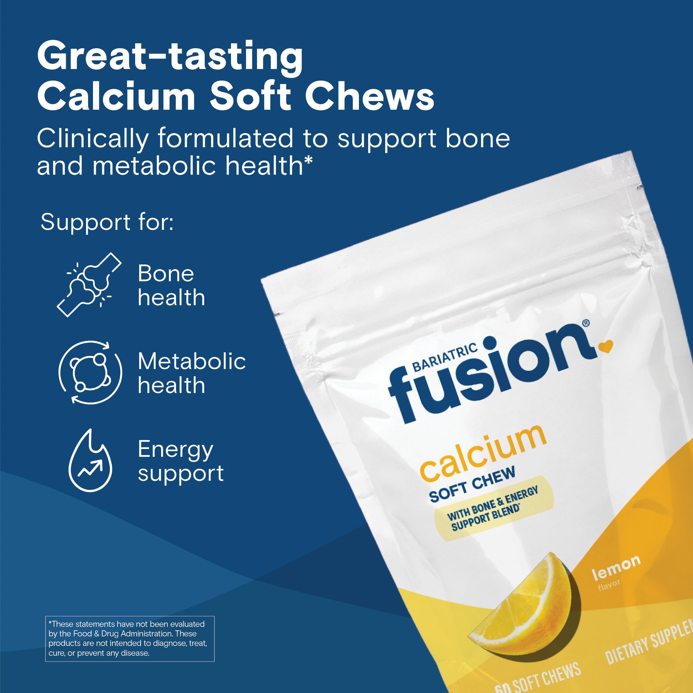 Close-up of Bariatric Fusion lemon chew with bright color and soft texture.