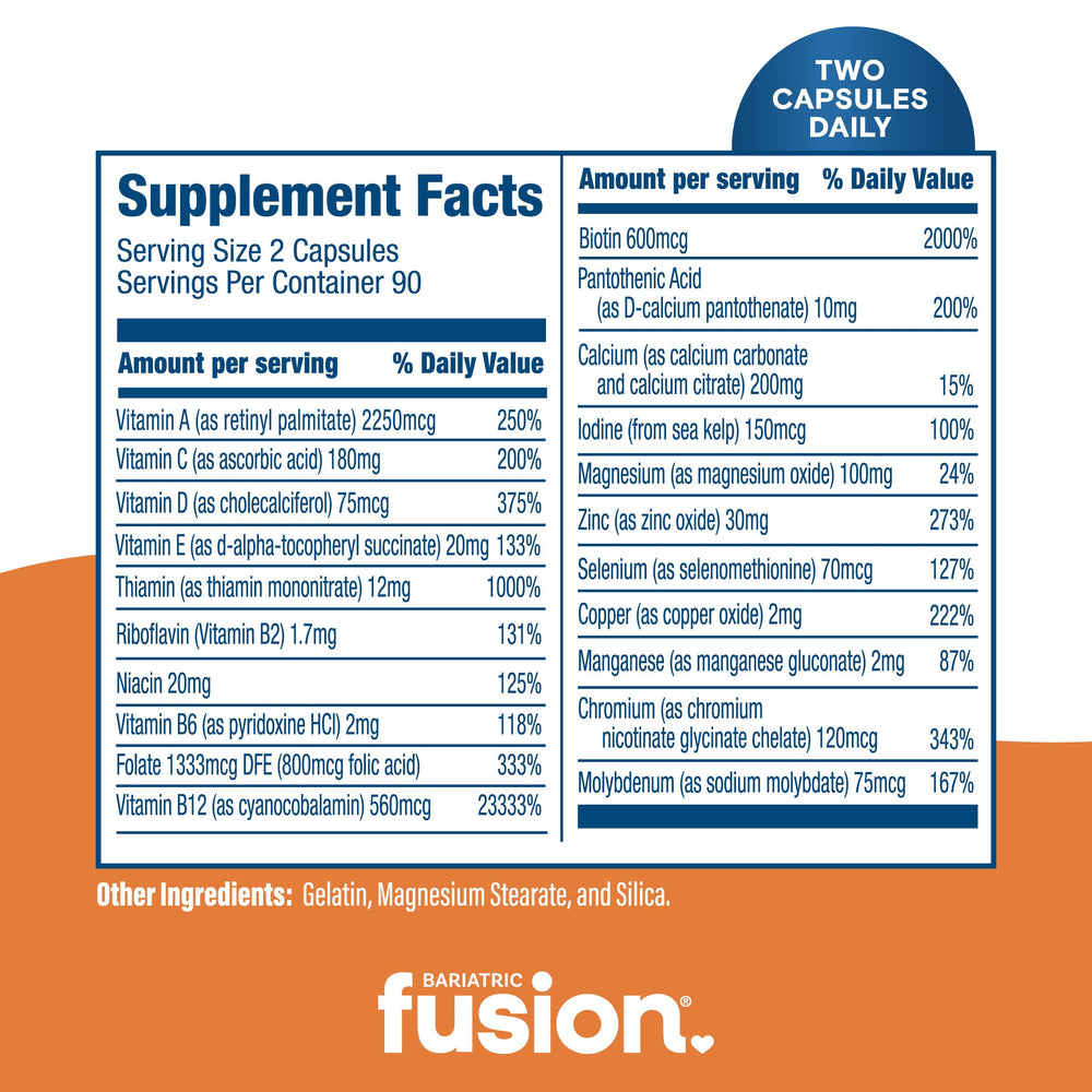 Bariatric Fusion capsules pour captures simple dosing during routines.
