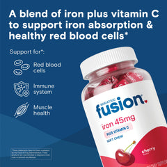 Bariatric Fusion Cherry Iron Soft Chews pouring view showing convenience.