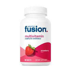 Bariatric Fusion complete chewable bottle shown for monthly vitamin supply