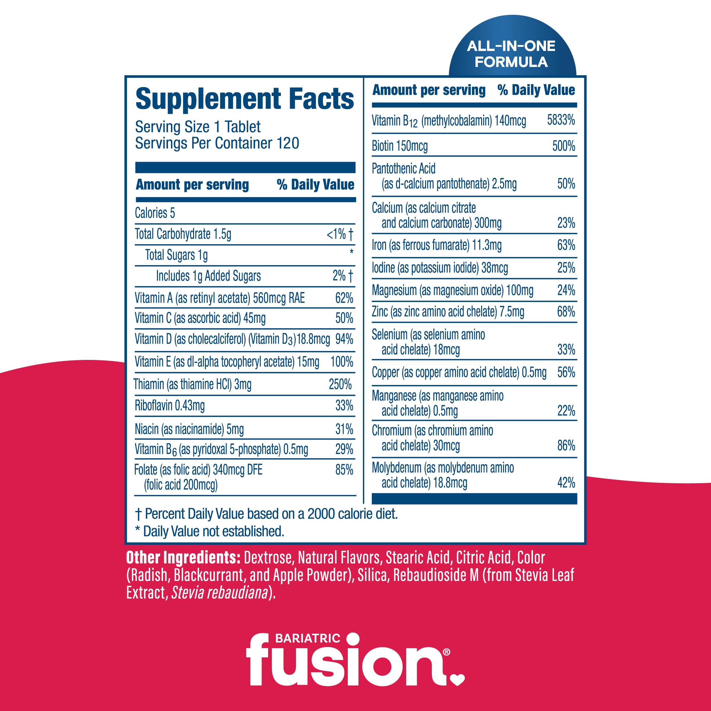 Bariatric Fusion four-tablet daily regimen guidance