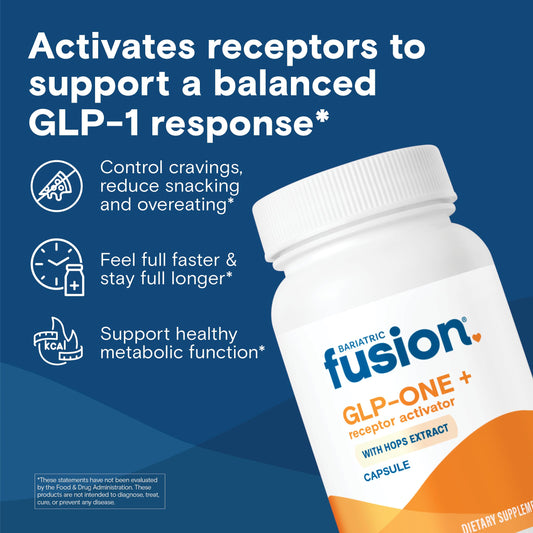Bariatric Fusion GLP-ONE+ capsules ready to take after meals.