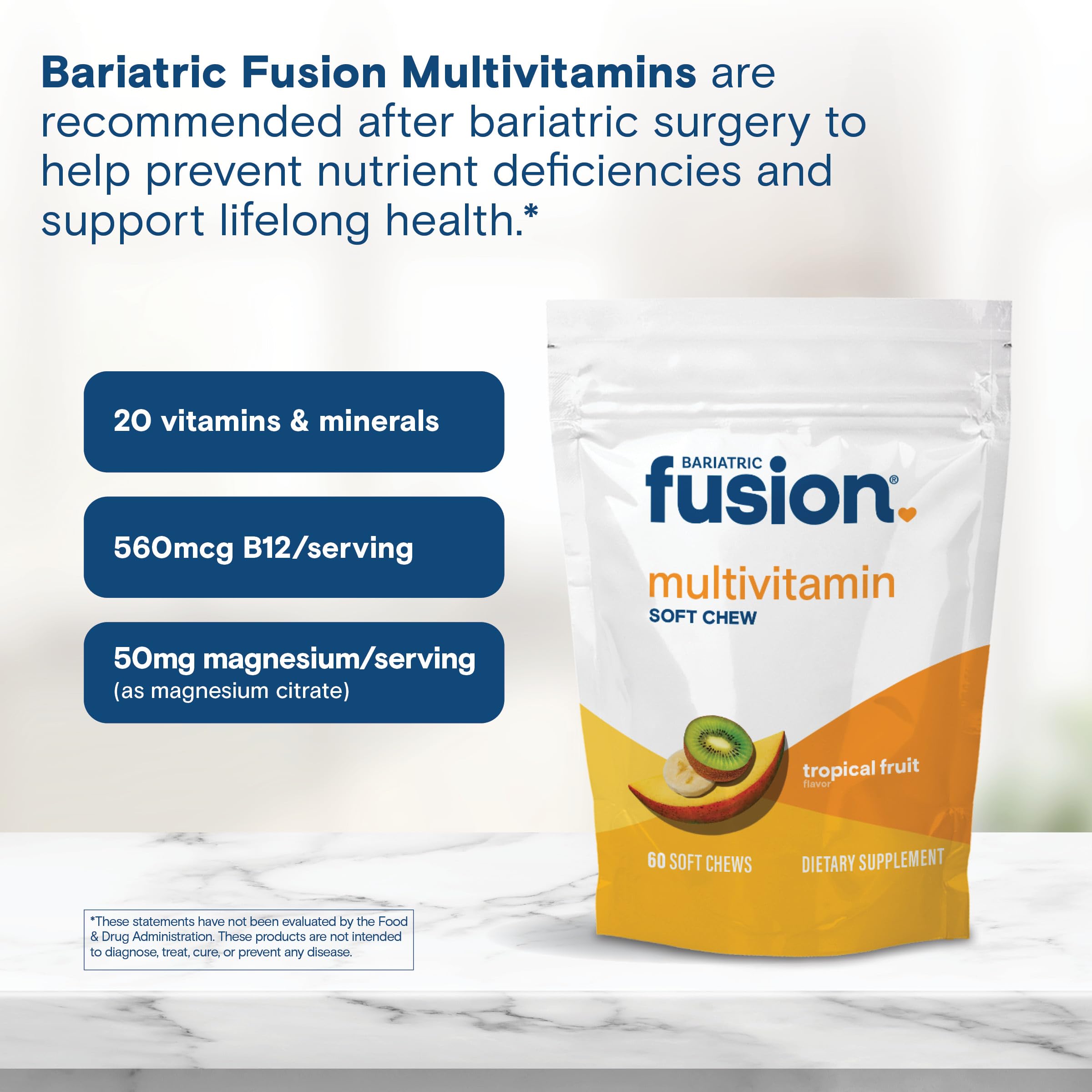 Gluten-free and sugar-free Bariatric Fusion packaging signals suitability