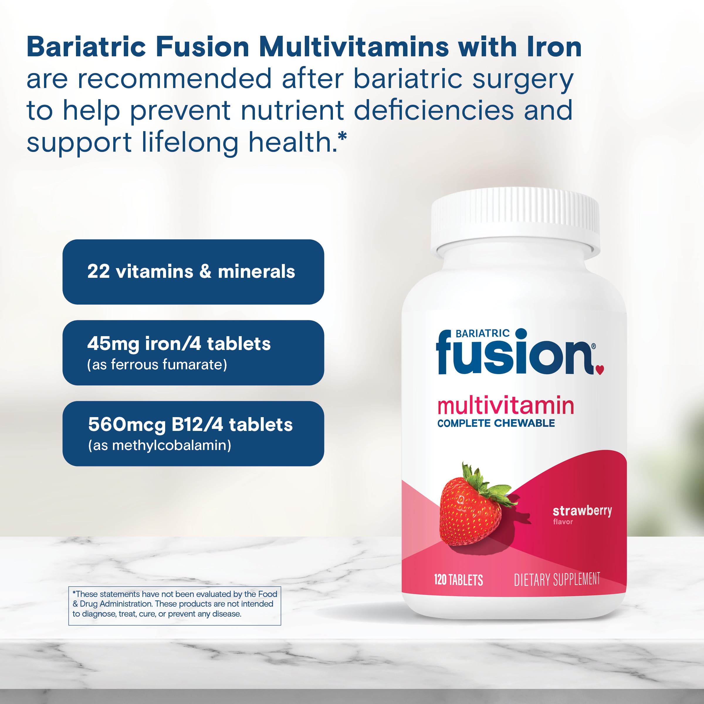 Bariatric Fusion bottle with simple usage instructions