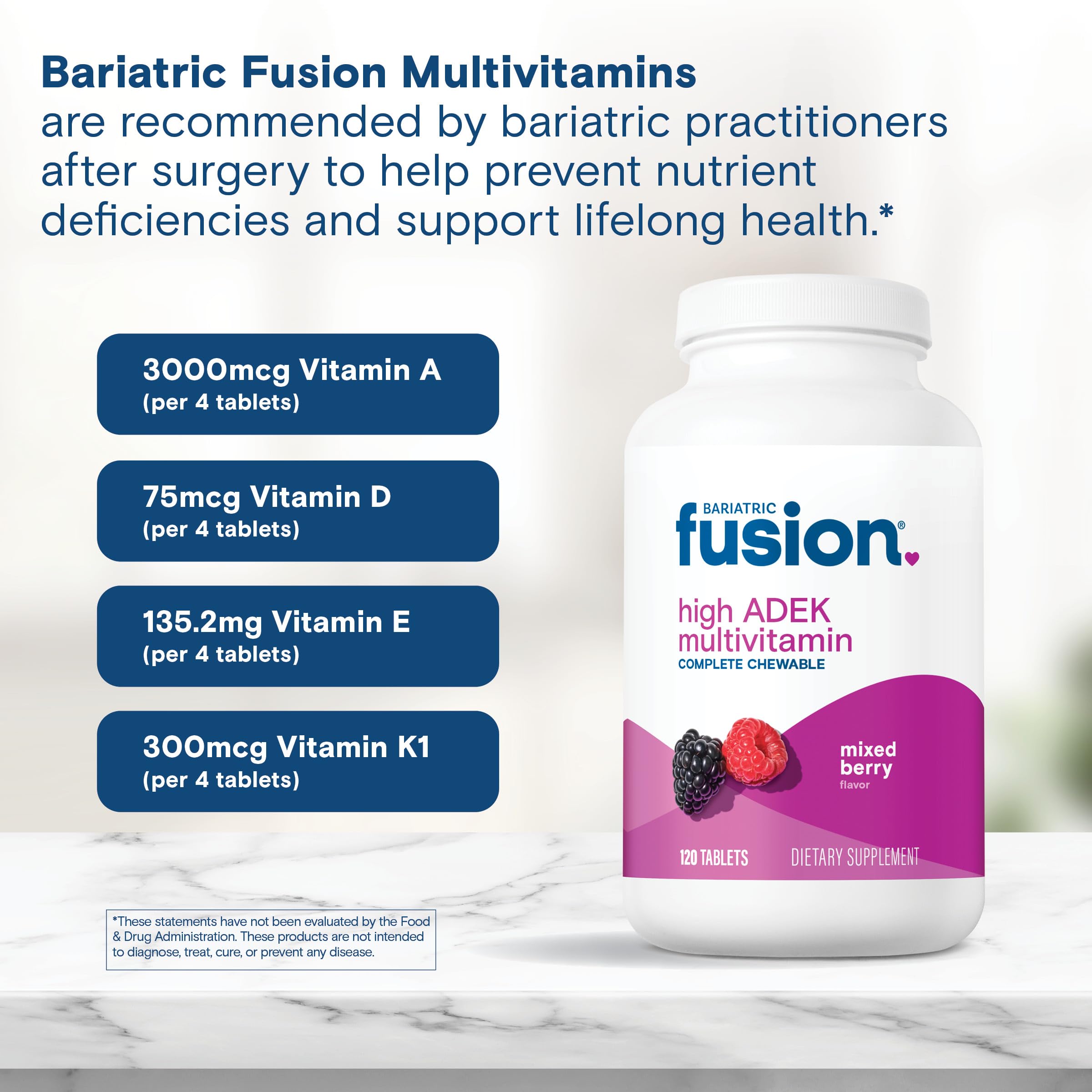 Bariatric Fusion iron and calcium included to support daily mineral intake
