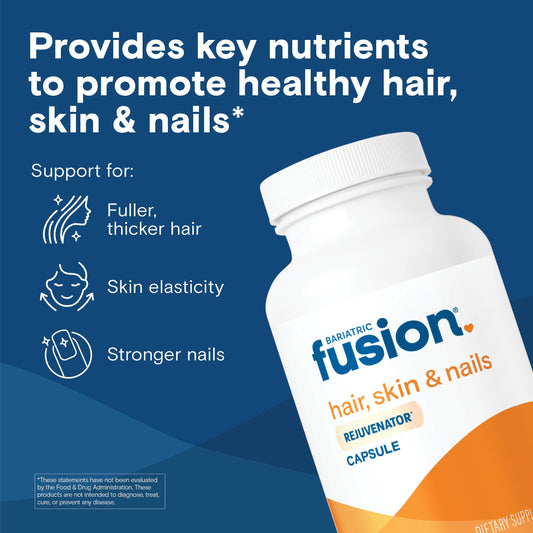 Close-up of Bariatric Fusion ONE capsules highlighting easy swallow vegan capsules.