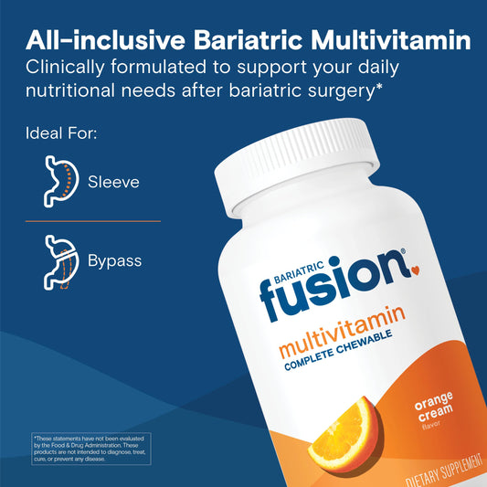 Bariatric Fusion orange cream chewables close-up easy daily vitamins