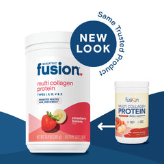 Bariatric Fusion multi collagen tub with nutrition panel for post-surgery support.