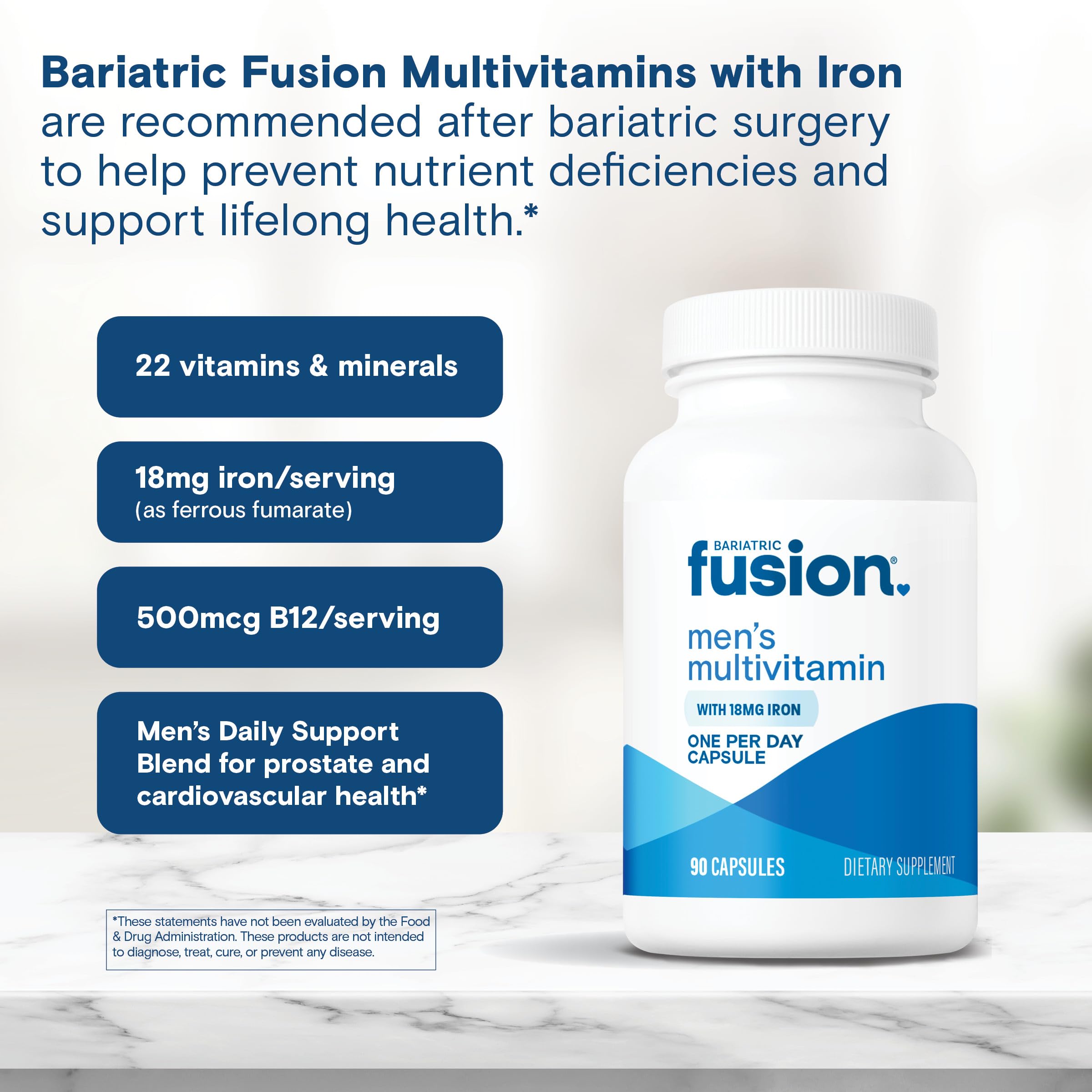 Bariatric Fusion prostate and heart support label on bottle