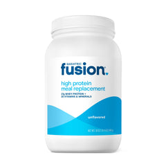 Bariatric Fusion unflavored meal replacement tub front for convenient protein support.