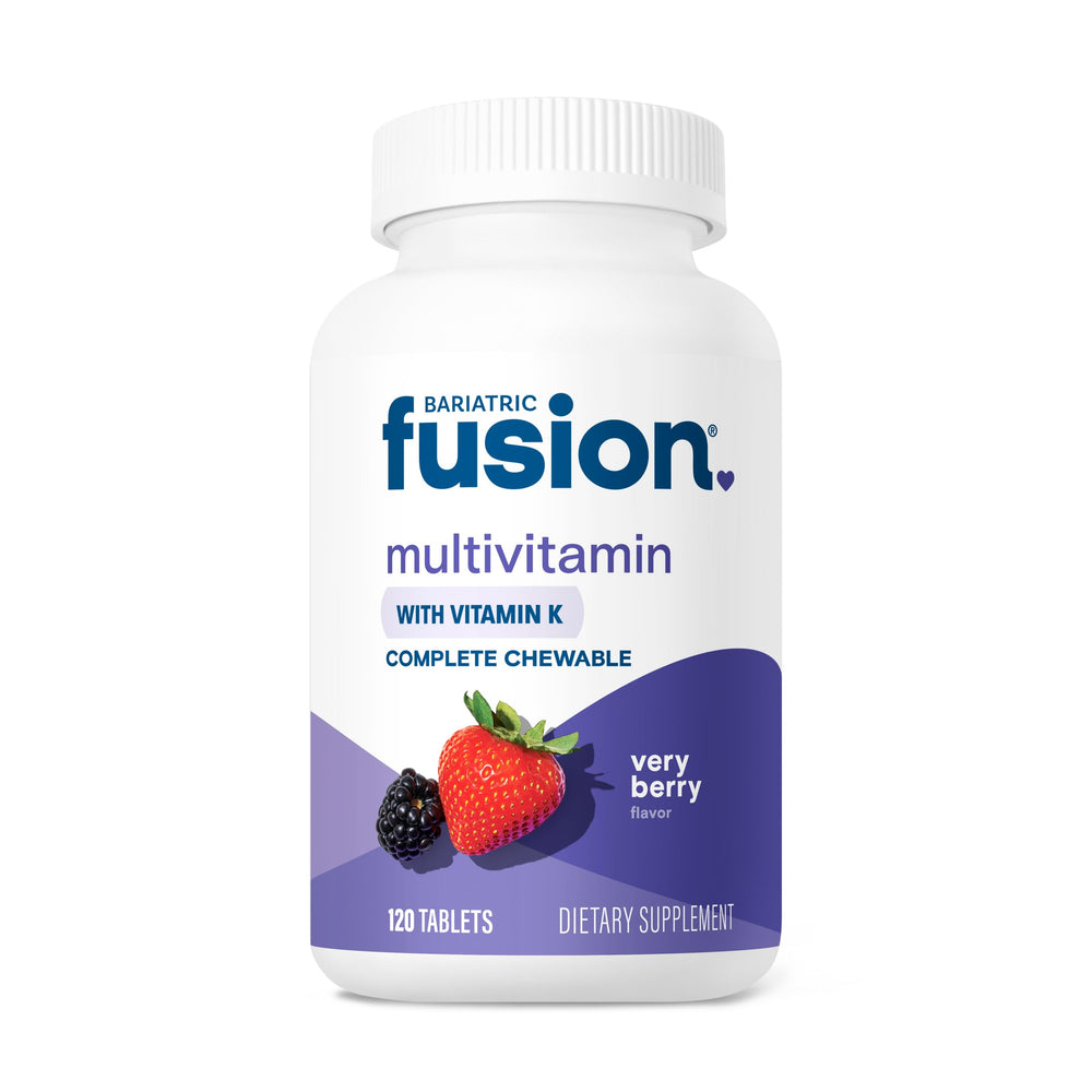 Bariatric Fusion Very Berry bottle front showing convenient one-month supply for post-surgery nutrition