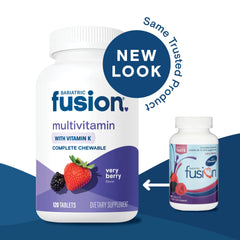 Bariatric Fusion Very Berry bottle aimed at bariatric patients for daily nutrition