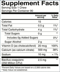 BariatricPal blue raspberry flavor bite showing sugar-free convenience for daily routine.