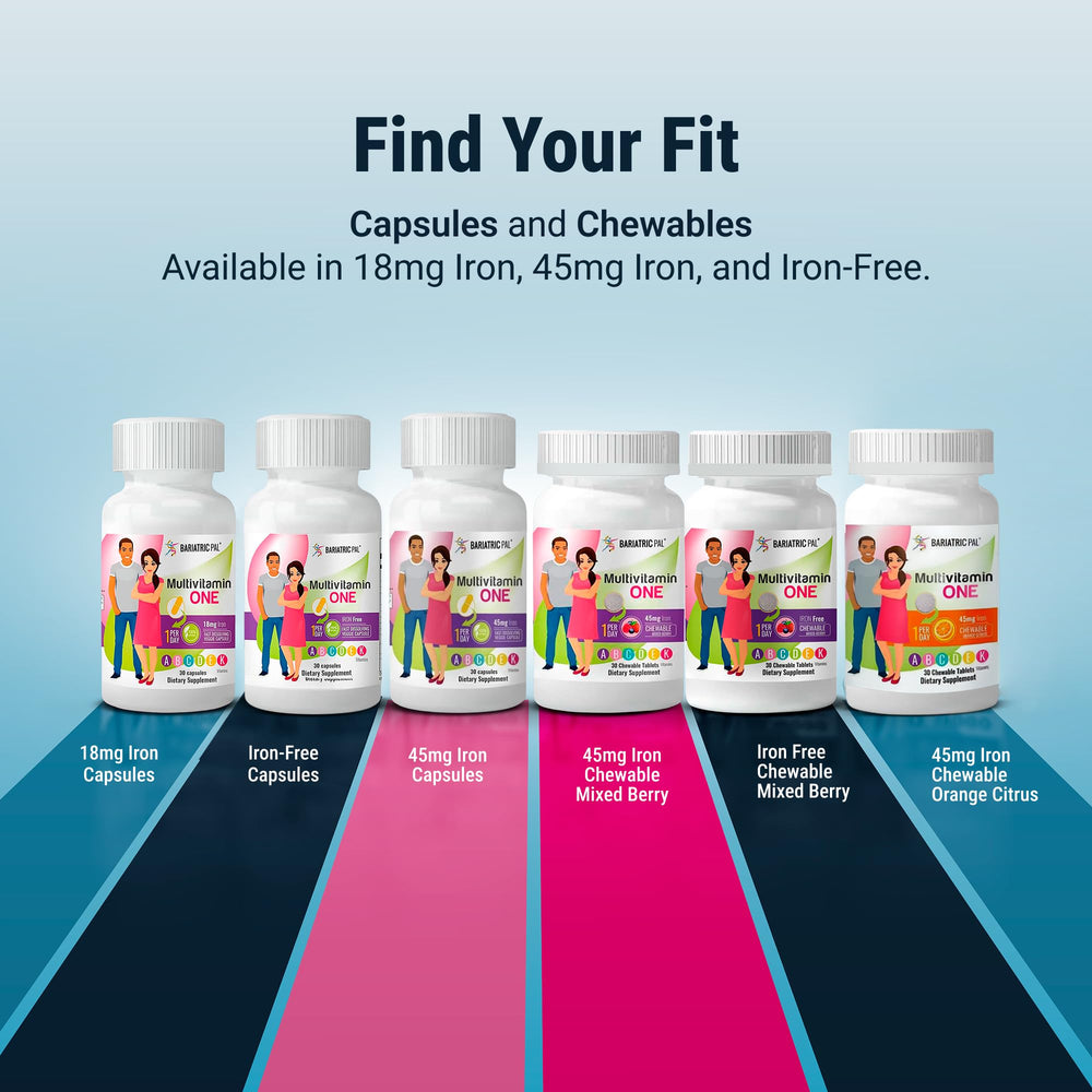 BariatricPal Multivitamin ONE designed for daily use as part of a post-surgery routine.